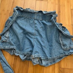 Urban Outfitters Paper Bag Denim Tie Shorts